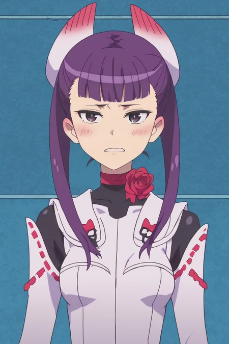 rating safe, score_10, score_8_up, score_7_up, score_6_up, uncensored, anime screencap, flat shadows BREAK white robin, renge komadori, 1girl, upper body