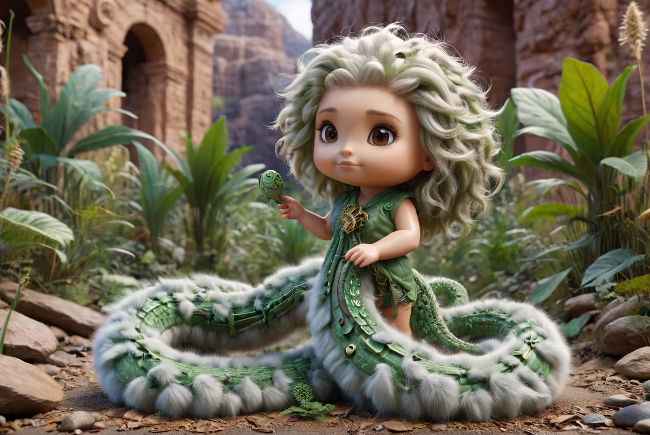 Cute Medusa, <lora:ral-fluff:1> ral-fluff