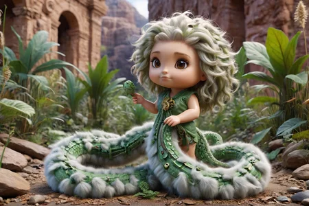 Cute Medusa, <lora:ral-fluff:1> ral-fluff