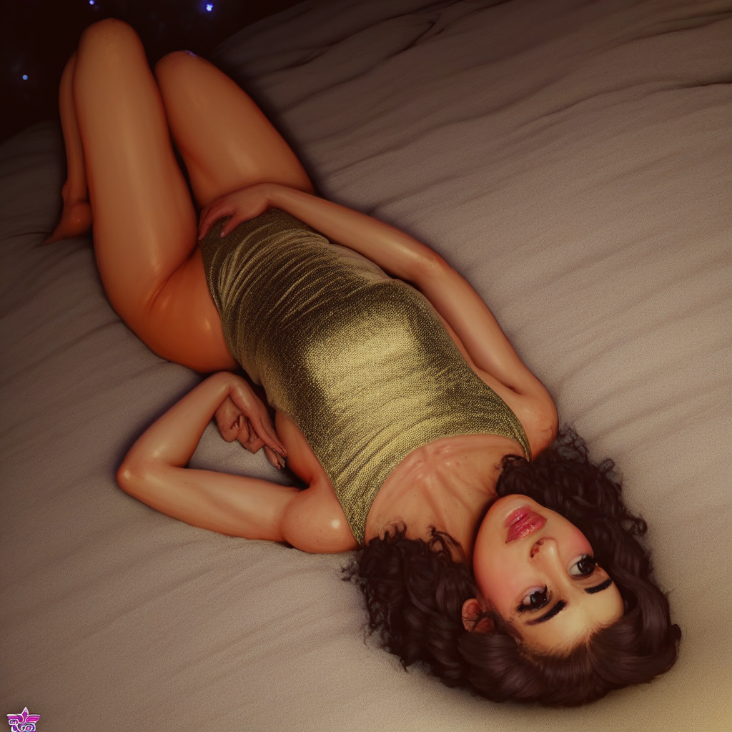 score_9, score_8, score_7_up, 4k, realistic, HDR, masterpiece, best quality, 1girl, laying on back, looking to the side, hand on hip, barefoot