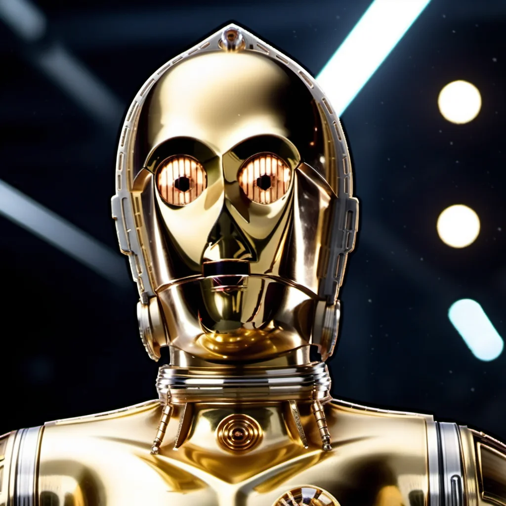 cinematic photo, C3PO1024, close up face portrait, highly detailed ,ultra sharp, photograph, film, bokeh, professional, 4k, highly detailed <lora:add-detail-xl:1.5> <lora:C3PO1024:0.7>