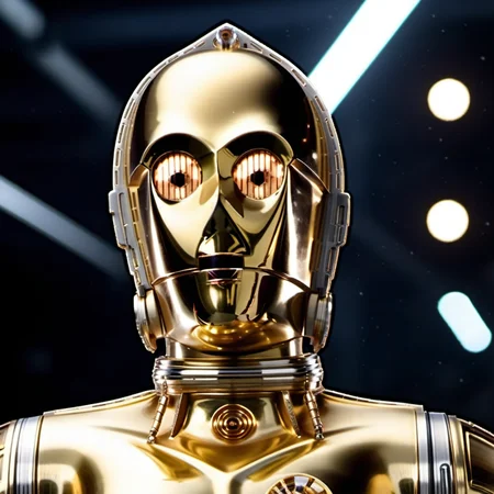 cinematic photo, C3PO1024, close up face portrait, highly detailed ,ultra sharp, photograph, film, bokeh, professional, 4k, highly detailed <lora:add-detail-xl:1.5> <lora:C3PO1024:0.7>