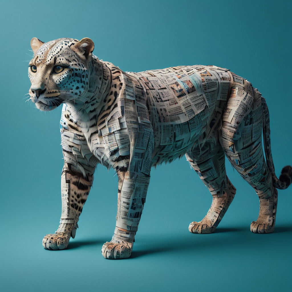 newsp4per<lora:newsp4per:1> leopard