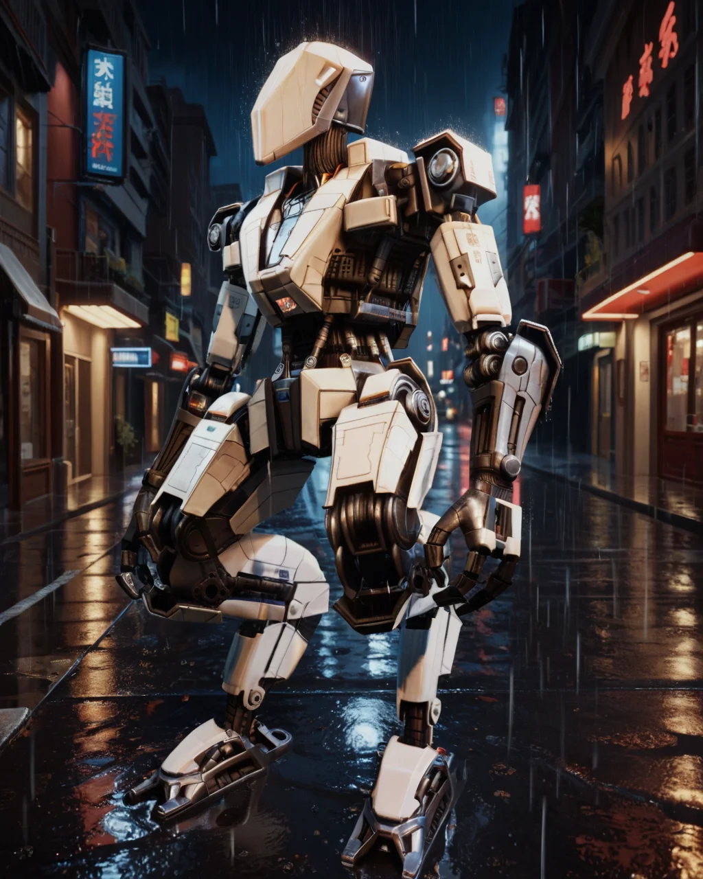 score_9, score_8_up, score_7_up, rating_questionable, intricately detailed,
<lora:Advent_Mec:1>,
1boy(Advent_Mec, white body, white head
, faceless robot head,
cowboy shot,
looking at viewer, head turned to viewer,
, solo),
rain, wet street, wet, science fiction city, futuristic buildings, high rises, on a road, at night, darkness, rainfall, dark theme, detailed background, depth of field,
<lora:ral-chrosc-clr:0.5>, ral-chrosc-clr,
<lora:Expressive_H:0.5>, expessiveH,
<lora:xl_more_art-full_v1:0.3>,
<lora:add-detail-xl:0.3>