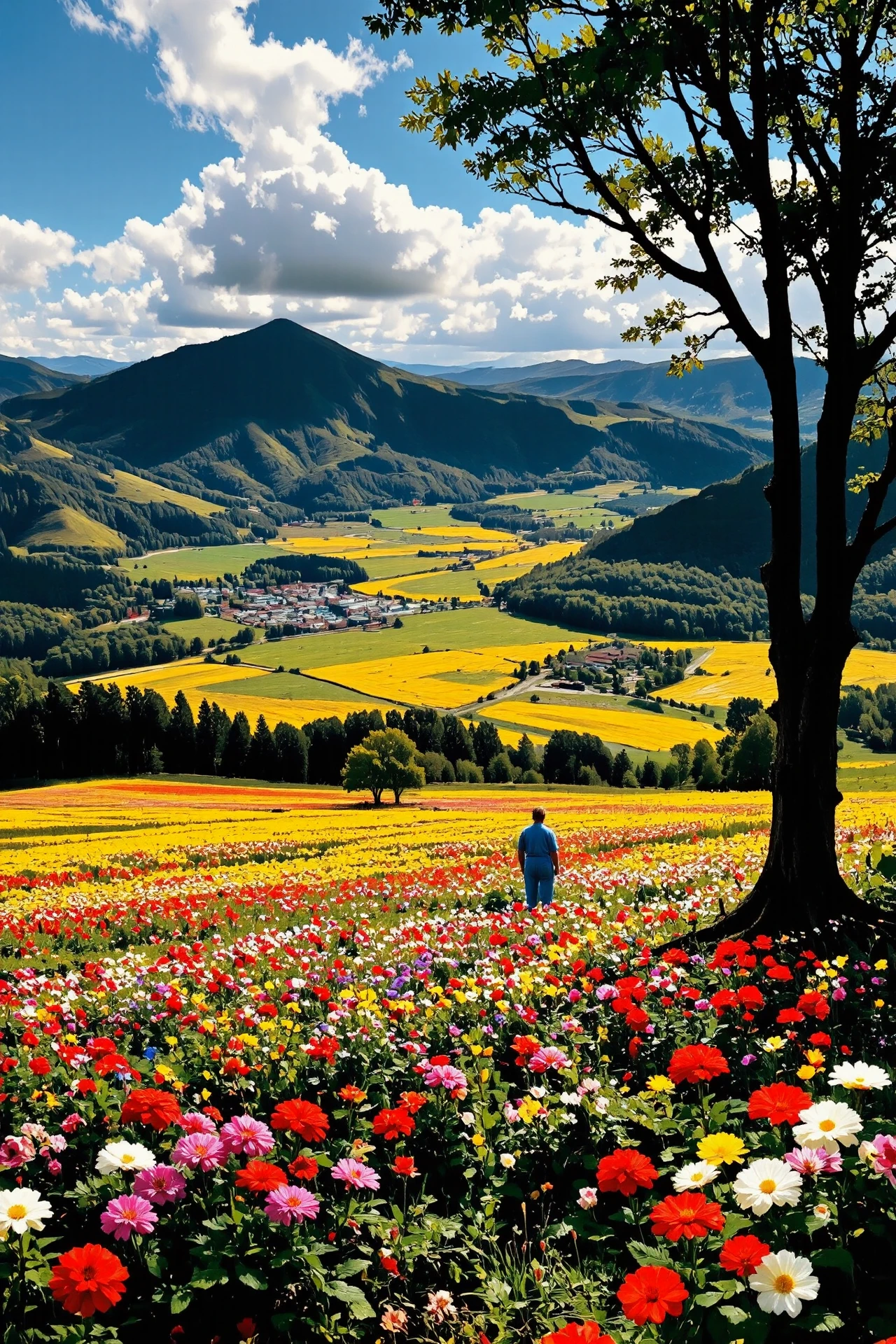 field of flowers, beautiful Palauan landscape,  woman, multilayer paint splash style, <lora:Hand v2:1> <lora:Anti-Blur:1> <lora:Insane Detail Slider:0.5>   <lora:Flux.1_Turbo_Detailer:0.6>   <lora:flux-photo-transparent_Alpha_1.0:0.8> <lora:flux.1_lora_flyway_Epic-detail_v2:1>   <lora:Painterly01b_CE_FLUX_AIT:0.8> pntrlyCE_style