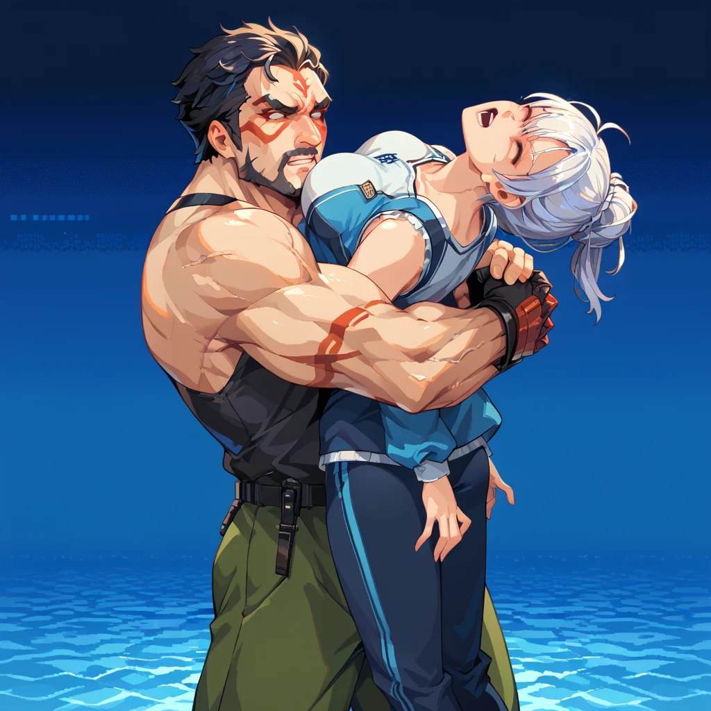 core_9, score_8_up, score_7_up, best quality, masterpiece, source_anime zPDXL2 rating_safe, pixel art, BREAK ,
1girl. 1boy, bearhug, carrying, carrying person, , face to face, upper body, lifting person, arched back, pain
<lora:bearhugv1:1.2>