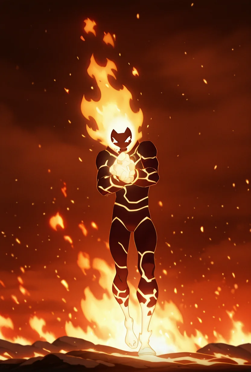 <lora:heatblast-09:1> heatblast, fire, 1boy, dynamic pose, <lora:Avatar-Anime-Style2:1> In the Avatar Animation style, fire bending, fire powers,, masterpiece, best quality, amazing quality, very aesthetic, absurdres, newest,