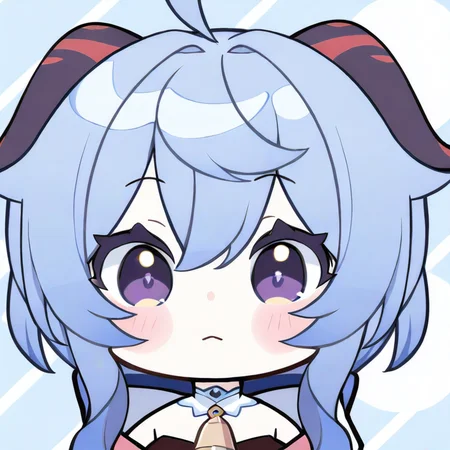 nanniang,chibi,1girl,solo,ganyu \(genshin impact\),portrait,,<lora:nanniang-000016:1>, masterpiece, best quality, very aesthetic, absurdres