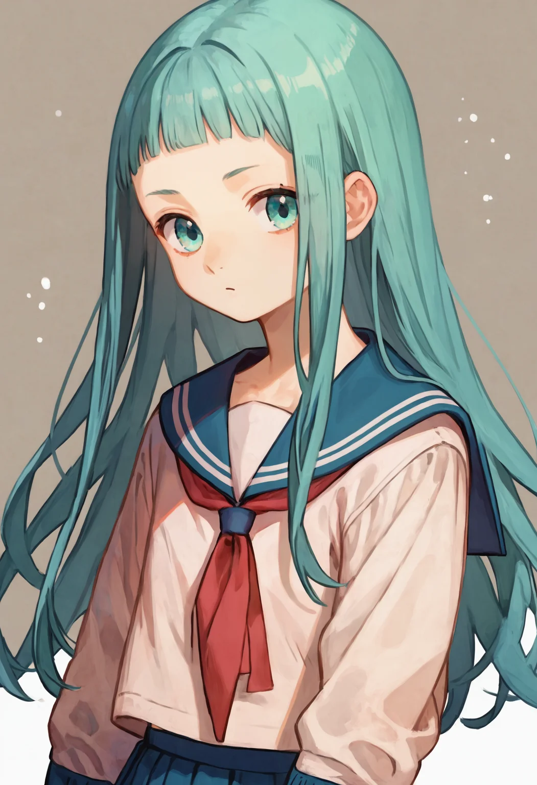 score_9, score_8_up, score_7_up, 1girl richeh aqua hair long hair aqua eyes forehead blunt bangs, serafuku, school uniform
<lora:witch_hat_atelier_2:1>