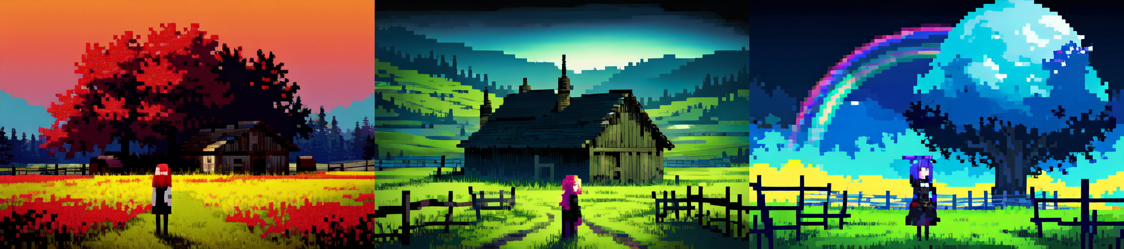 (otherworldly), highly insanely detailed, masterpiece, top quality, best quality, highres, 4k, 8k, RAW photo, (very aesthetic, beautiful and aesthetic), farm, fields, barn, fence, fantfa, <lora:FantasyFarm-10:0.8>, 
1girl, 
(__lazy-wildcards/char/haircolor__), 
(__lazy-wildcards/dataset/background-color__),âââ