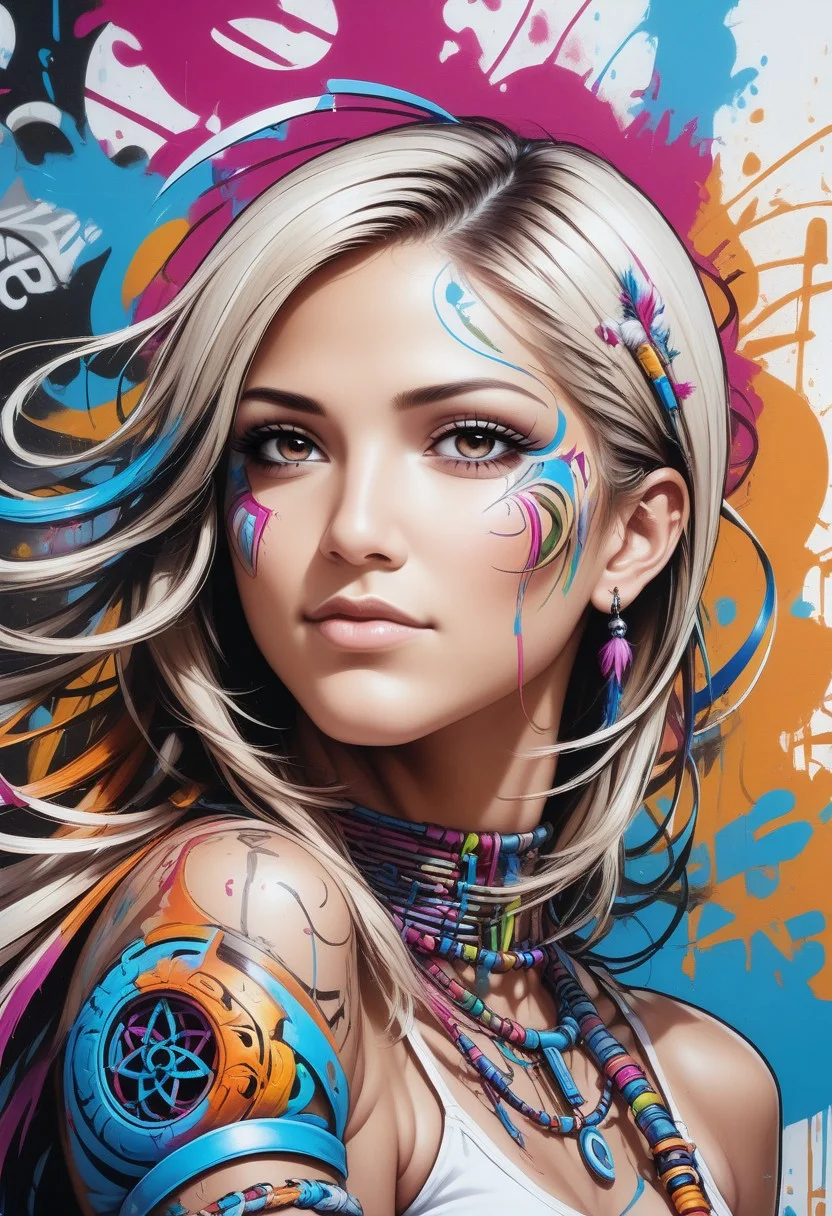 Jed-Gr4ff1t1,dolleijSDXL01, masterpiece, full of details, positive emotional, wallpaper enginge, <lora:GraffitiStyle-000003:0.7>, anime comics art of a dreamcatcher, Selective focus, dramatic, studio anime, emotive, colorful, fine polished, professional creative, pure, cinematic light, great composition, contemporary, deep aesthetic