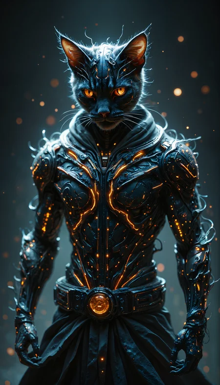 score_9, score_8_up, score_7_up, BREAK, cybernetic corruption, cat head on human geisha body with cybernetic skin and implants, vibrant japanese background, detailed realistic skin, perfection style, perfectionstyle