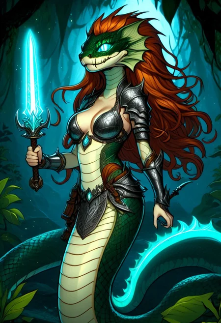 Naga, holding a Glowing Rune Sword, glowing rune armor, long ginger hair, feminine, Curvy
orn8, orn8 design, orn8 lineart design, orn8 design of detailed, schmanzy, naga