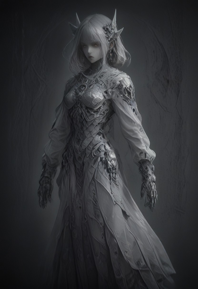 Setting within dark concrete ruins. (RUNNING)
Full body portrait, angry expression, looking at camera,  standing, feet visible, normal human proportions,
man, tall smart person, royal soldier, royal military, regal being,
ornate uniform, (white and gold porcelain royal celestial clothes), holding scifi weapon, mechwear, commando uniform, crystal details in armor, crystal ornate earrings, crystal jewelry, details fractal armor,
((((crystallization of the face)))), teeth made of quartz, ((((eyes made of ulexite)))), hair made of Fanlike acicular-fibrous crystal groups, thin crystal hair, flowing white fractal hair, large perfect eyes, crystal iris, eyes made of crystal, ((white porcelain skin)), (white_skin), glowing clear eyes, celestial eyes,  interweaving techno-anatomical and fractal elements, Ellen Jewett's intricate sculptural craftsmanship, no eyebrow hair,
dynamic lighting highlighting multifaceted textures, cinematic post-processing for an exquisite visual narrative, breathtaking surreal masterpiece,
sci-fi royal palace setting, single source lighting, low light setting, dark room, intense lighting,