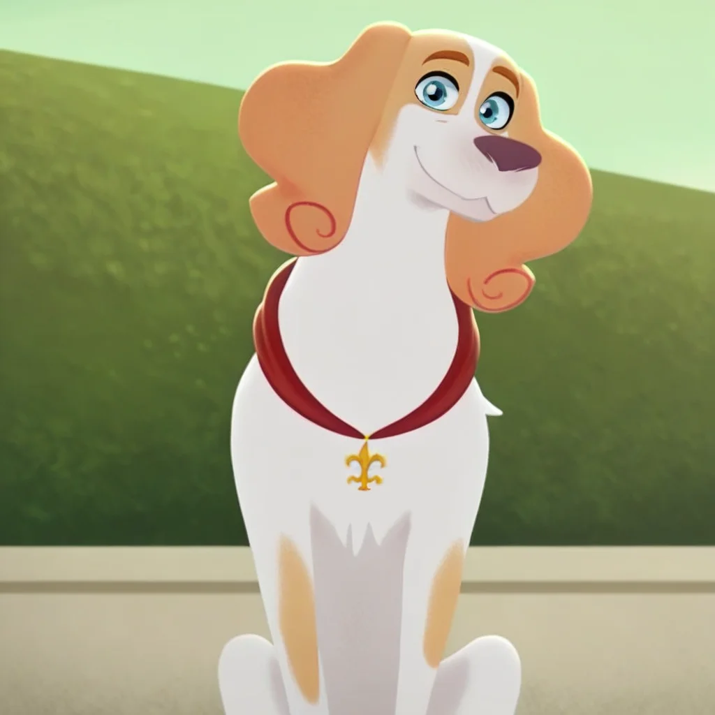 Lupin(character), dog, male, blue eyes, sitting, smile, outside, looking at viewer, solo