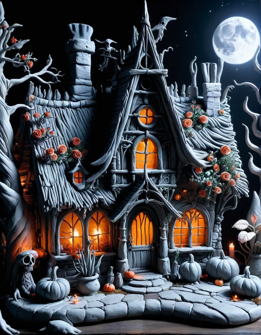 ais-drkclymtn cozy witch's cottage with magical plants <lora:ais-drkclymtn-sdxl:1>