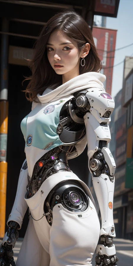 girl in a colourful patterns, , realistic fantasy, extremely detailed and beautiful aesthetic face, 8 k resolution, dramatic lighting(peacock feather:1),Layers and layers of thin gemstones,<lora:nijiarmor_v2:1> ,(robot:1.2),(robot,:1.2),Pastel_color armor ,,backlighting, android woman ,,PIT GIRL,(cyber car:1.2) in background,(glass:1.2),science fiction, ,