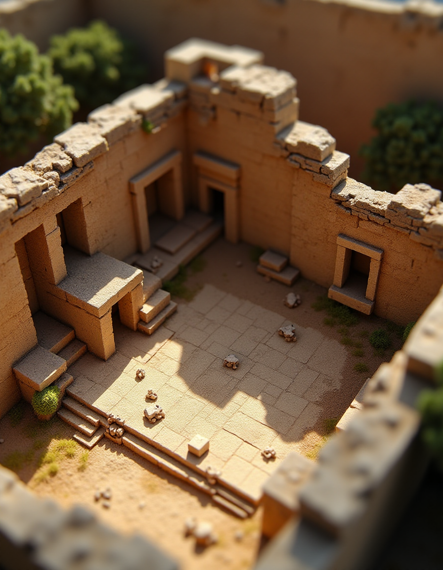 (indoor,very wide isometric view,tilt-shift lens:1.6), (miniature,diorama,no_realistic,no_photo:2) of (stasis _chamber:1.5), rome temple