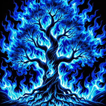 ,onfire,tree,blue flames,
<lora:multi-colored_flames-xl-6:0.8>