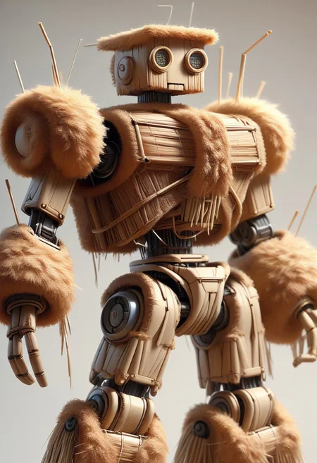 `masterpiece,best quality,absurdres,made of straws, straws, robot