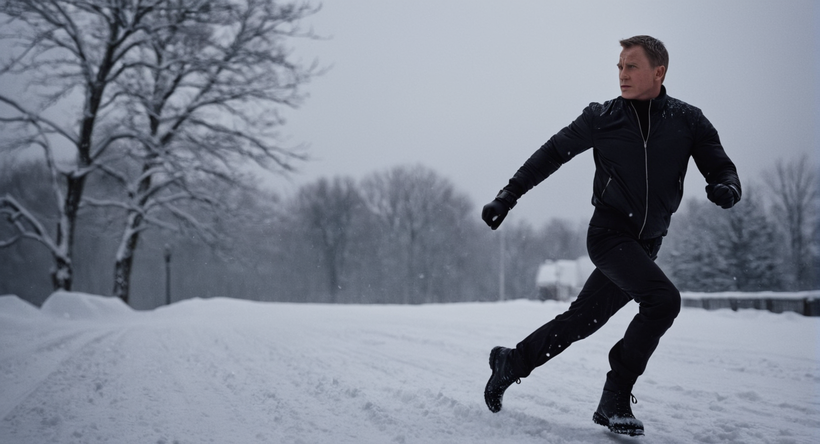 cinematic film still of  <lora:James Bond 007 style:0.9> detailed sharp image of
a man in a black jacket is running in the snow,solo,short hair,gloves,1boy,holding,jacket,weapon,male focus,boots,outdoors,black gloves,pants,holding weapon,gun,ground vehicle,holding gun,motor vehicle,snow,handgun,snowing,realistic,car , dramatic light, dramatic shadow light, contrast, cinematic color, cinematic look, filmic, realistic, realism, perfection, perfect, Kodak, Kodak film, movie still, spy film, action themed, espionage, James Bond style, James Bond film style, 007 style, 007 film style, shallow depth of field, vignette, highly detailed, high budget, bokeh, cinemascope, moody, epic, gorgeous, film grain, grainy