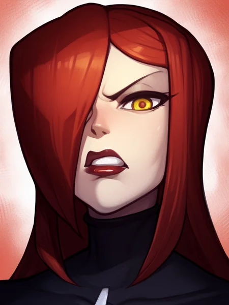 score_9, score_8_up, score_7_up, score_6_up, score_5_up, source anime, rating_explicit,
BREAK
<lora:Parasoul:1> parasoul, 1girl, solo, yellow eyes, long hair, looking at viewer, teeth, turtleneck, lipstick, clenched teeth, portrait, angry, red lips, scowl