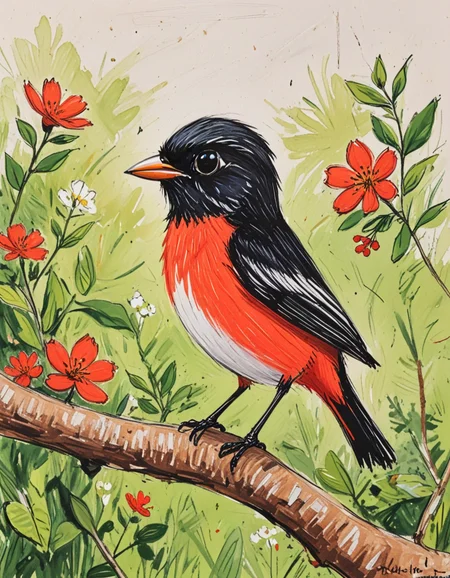 painted redstart novuschroma style <lora:129_novuschromaSXL_a6:1>, <lora:sdxl_lightning_8step_lora:1>