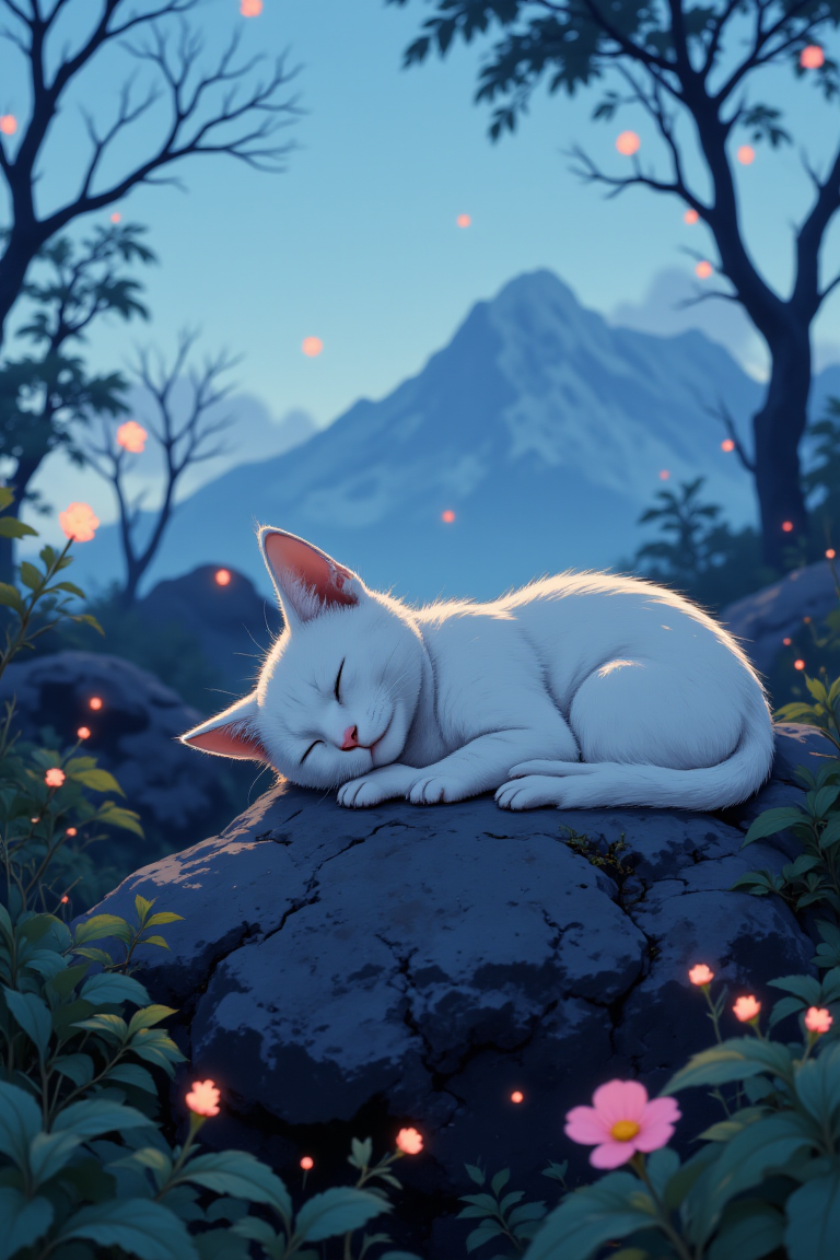 aidmafluxpro1.1, j_art
realistic, solo, cat, cute, sleeping, light_particles, nature, mountain, depth of field, the best quality, amazing quality, high quality, masterpiece