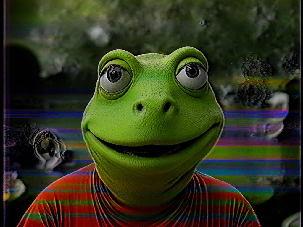 <lora:VHS_Pony:2.5> vhs footage of kermit d frog,
, blurry, chromatic aberration, glitch, noisy, distorted