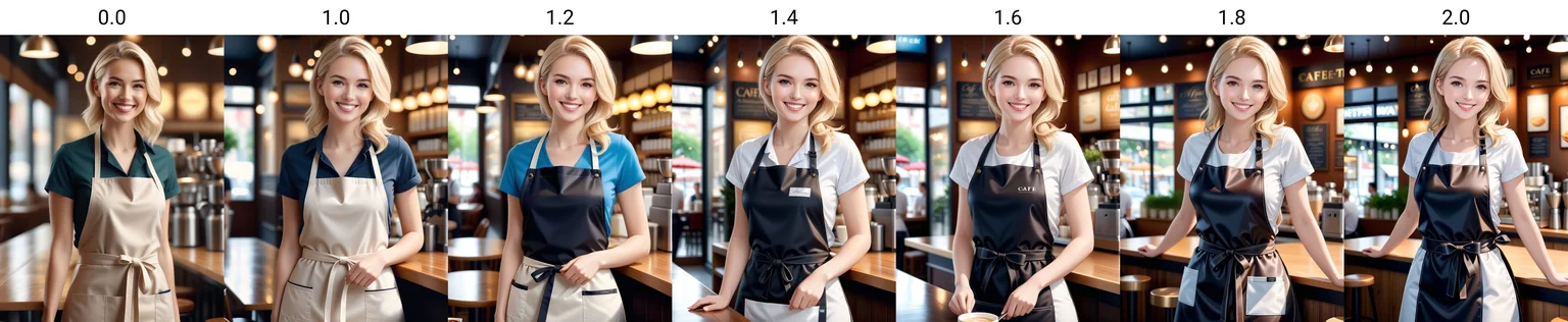 Long shot, full body view. Masterpiece, best quality, sharp focus. a beautiful 30 year old blonde woman in a café apron (smiling). HD, highly detailed, bokeh, macro photography, skin texture, Hyper realistic, 32k HD, dynamic action, artistic expression, immersive experience, expert technique <lora:AnimeAnything:0.0>