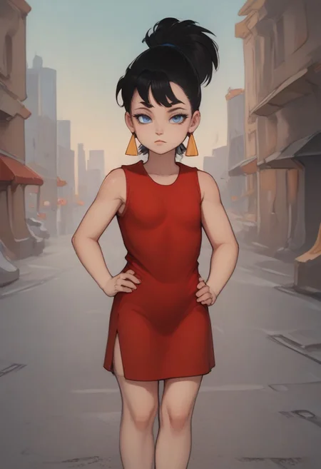 score_9, score_8_up
1 furry girl, solo, zvezdochka, red dress, sleeveless, small breasts, blue eyes, earrings, black hair, ponytail, looking at viewer, one hand on hip, standing, sexy pose, outdoors, street, seductive
<lora:zvzd_pdxl-000009:0.7>