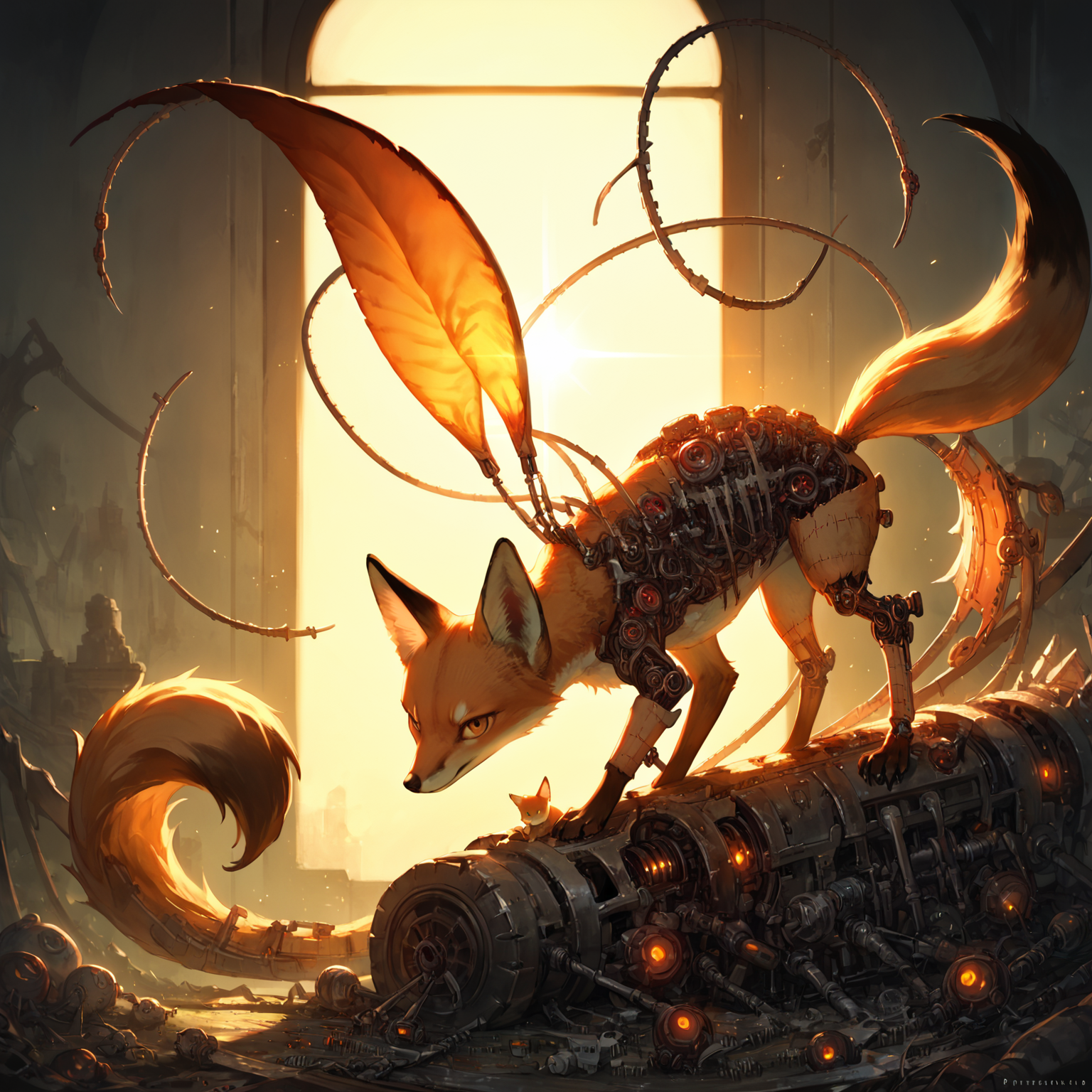 score_9, score_8_up, score_7_up, score_6_up, score_5_up, score_4_up,  source_anime, fluffal Tails the fox, fluffal, feral, looking at viewer:1.2, stuffing, blades, stitches, detailed, backlighting, appealing, cluttered,   <lora:Frightfurfluffal1-000004:1>,