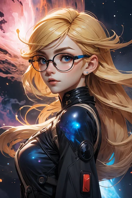 blond hair, long hair, round glasses,
<lora:more_details:0.3>
 <lora:Cosmic anime-oil fusion v2:0.3> 
<lora:AnimeVibesV3:0.25> animevibes, 
<lora:3DMM_V11:0.45> 3DMM 
<lora:midjourney_20230624181825:0.25> midjourney ,
 <lora:LAS:0.2> colorful, nebula, 
<lora:msw_locon-t2:0.4>
 <lora:wuxia2:0.35> gu, shiny, shiny hair, shiny skin, shiny clothes