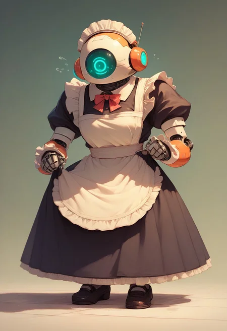 score_9,score_8_up,score_7_up,score_6_up, ChoreDroid, robot, maid outfit, vacuuming
