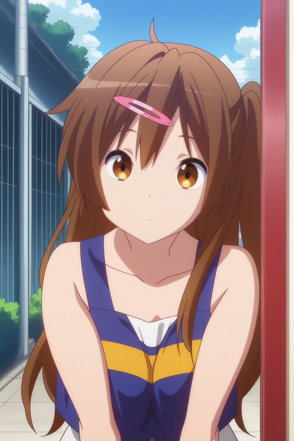 anime coloring, perfect composition, official art, masterpiece, Shinka Nibutani, hairclip <lora:Chuunibyou_demo_Koi_ga_Shitai_-_Shinka_Nibutani_-_illustrious:0.8>