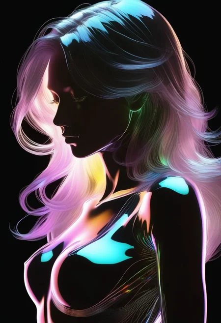 Close-up, high quality, masterpiece, 8k, hdr, rgb, portrait, raw photo, (masterpiece, best quality, detail),
minimalistic dadaism, black and white, sharp outlines of an ideal female physique, long exposure contour silhouette, glass translucency, bioluminescence, liquid iridescent mercury, fiber optic, black background, HDR, 32K. They can be depicted in light shades, symbolizing light and goodness. The interaction of light and shadow thanks to this smooth effect and volume creates a bewitching, beautiful creative gothic music,
Greg Rutkowski, Craig Davison, Jenny Saville, Bernie Wrightson, Frank Frazetta,