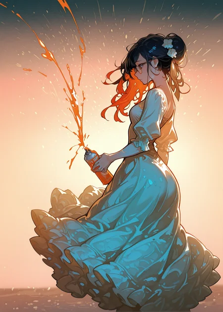<lora:rule_of_thirds_2:1> rule of thirds, dress, spray, glasses, 2d illustration, masterpiece, best quality, good quality, very aesthetic, absurdres, newest, (Perfect details), <lora:USNR STYLE_XL_loha:0.3> <lora:spo_sdxl_10ep_4k-data_lora_webui:0.3> <lora:ponyv5_noobV065S_1_adamW:0.3> <lora:GBF_Illustrious:0.3> <lora:748cmSDXL:0.4>