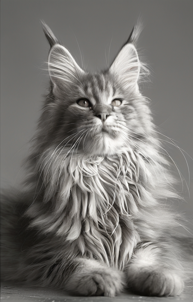 masterpiece,best quality,<lora:tbh155-sdxl:1>,illustration,style of Guido Argentini, cute Mainecoon cat