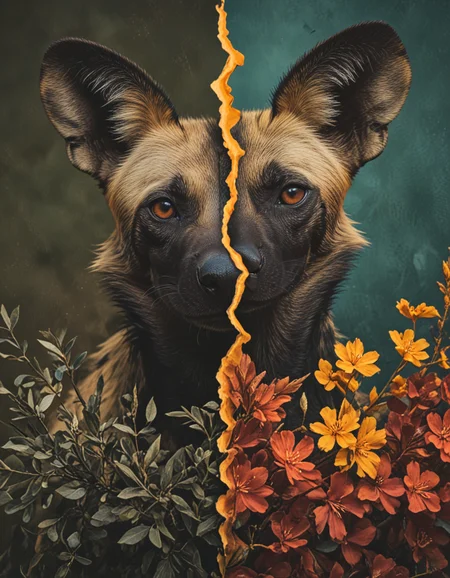 novuschroma69 split dichotomy african wild dog <lora:novuschroma69 split:1.35> <lora:sdxl_lightning_8step_lora:1>