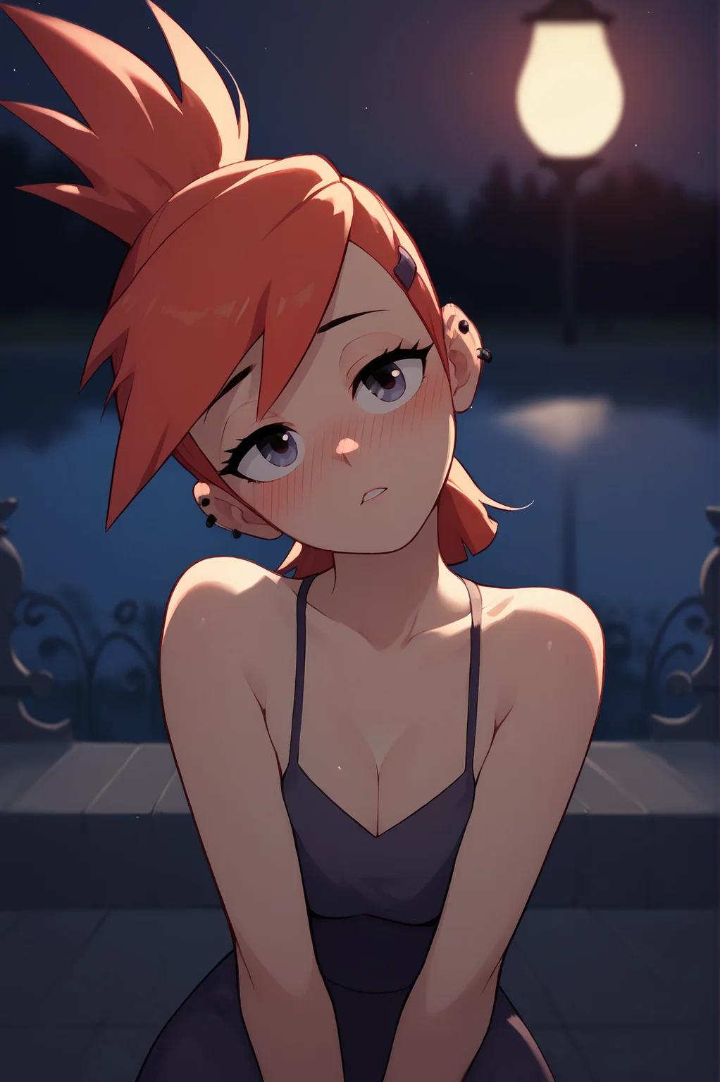 score_9,score_8_up,score_7_up, FrankieFoster, solo, full body, depth of field, blushing, beautiful, head tilt, night, dimly lit, romantic,<lora:FrankieFoster-09:1>