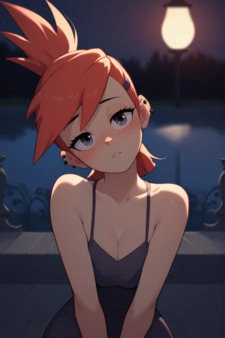 score_9,score_8_up,score_7_up, FrankieFoster, solo, full body, depth of field, blushing, beautiful, head tilt, night, dimly lit, romantic,<lora:FrankieFoster-09:1>