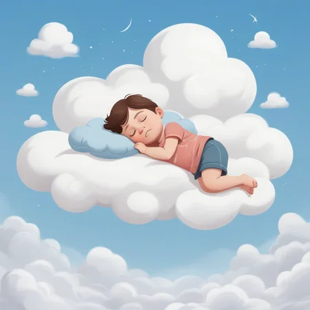 a kid sleeping on a cloud <lora:COOLKIDS_XL_0.3_RC:0.6>