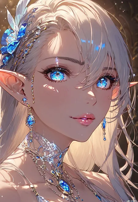 score_9, score_8, score_7, score_6, score_5, score_4, rating_questionable, 1girl, ((solo)), female, drow, tall, ((black skin)), elf ears, long ears, beautiful young woman, very long hair, sidelocks, (horny), hair over one eye, smug, half-closed eyes, blue eyes, bright eyes, prideful, lewd, thick lips, baggy clothes, sexually suggestive, closed mouth (massive breasts),