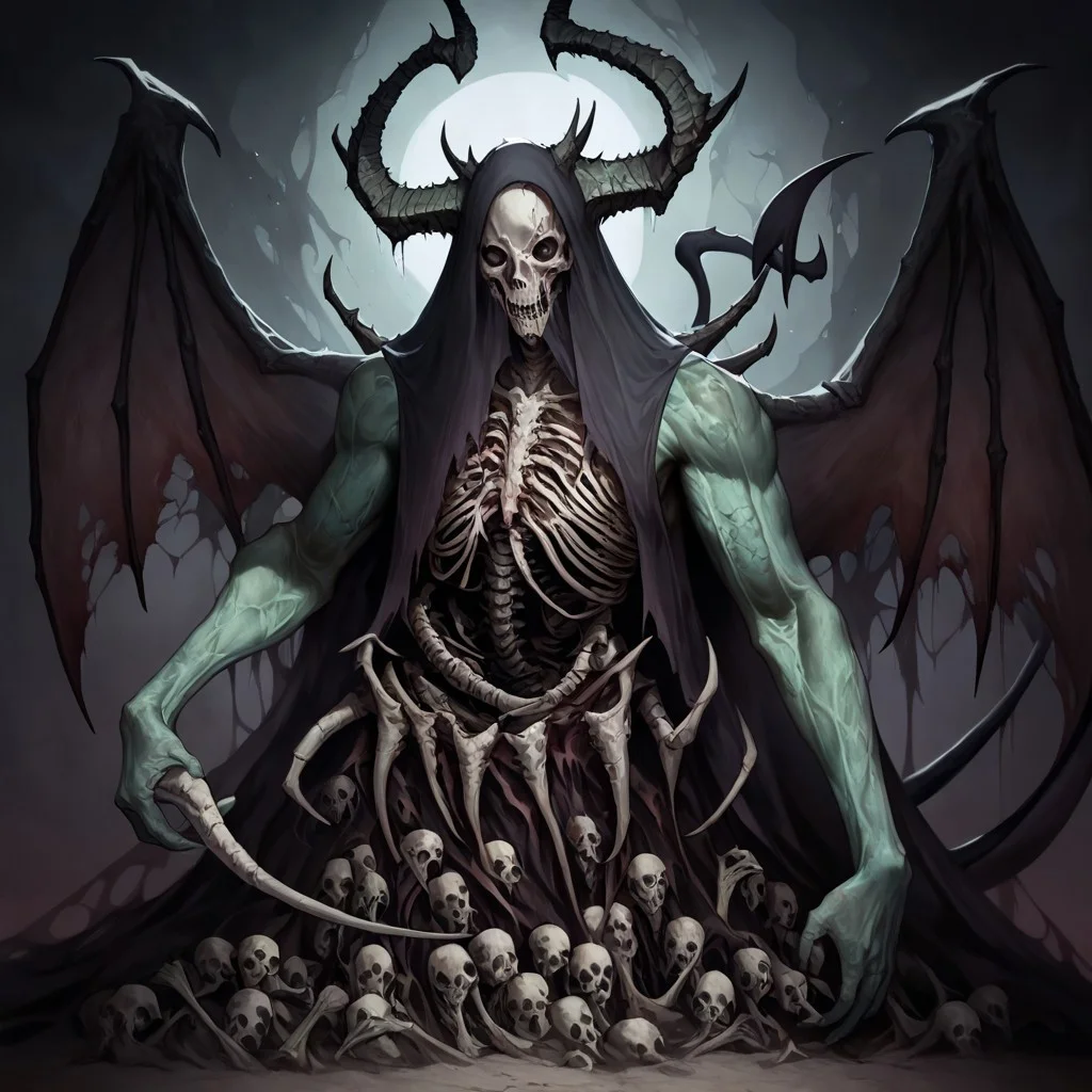 masterpiece, best quality, newest, absurdres, highres,
DFCAV1.0, realistic, 1boy, green skin, green colored skin, demon boy, demon horns, horns, demon wings, demon tail, wings, horror (theme), monster boy, skull, skull mask, bones, skeleton, veil, veiled face, mask, giant, muscular male, undead, zombie,