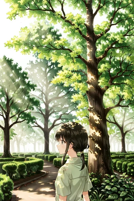 13 year old girl,tree,outdoors,