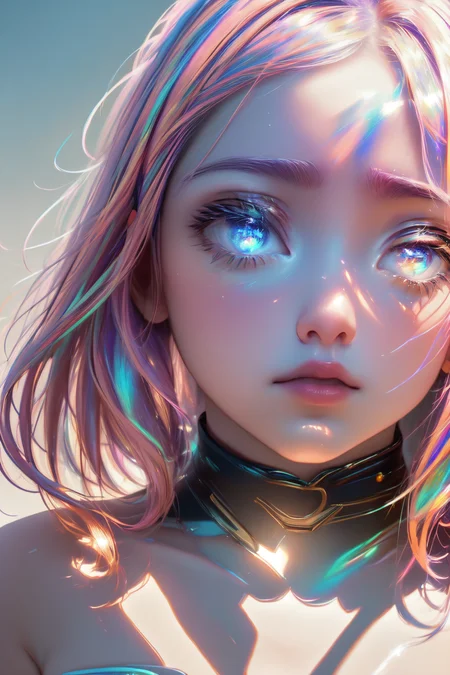 breathtaking 1girl, wide shot, facing viewer, trending on artstation, pixiv, digital art, anime masterpiece, dynamic lighting, beautiful aesthetic, 4k, award winning, hd, detailed backgound, <lora:Mild detail adjusterV10:0.2> <lora:beltbra_v0.1:1> iridescent beltbra <lora:Highcut_v2:1> iridescent highcut panties <lora:iridescent_hair:0.5> glow hair, multicolored hair <lora:iridescent_clothing-1.0:0.4> iridescent clothing <lora:Bright_Eyes:1> AGGA_ST002, bright pupils <lora:Loraeyes_V1:1> loraeyes, <lora:lcm-lora-sdv1-5:0.7>, masterpiece, award-winning, professional, highly detailed