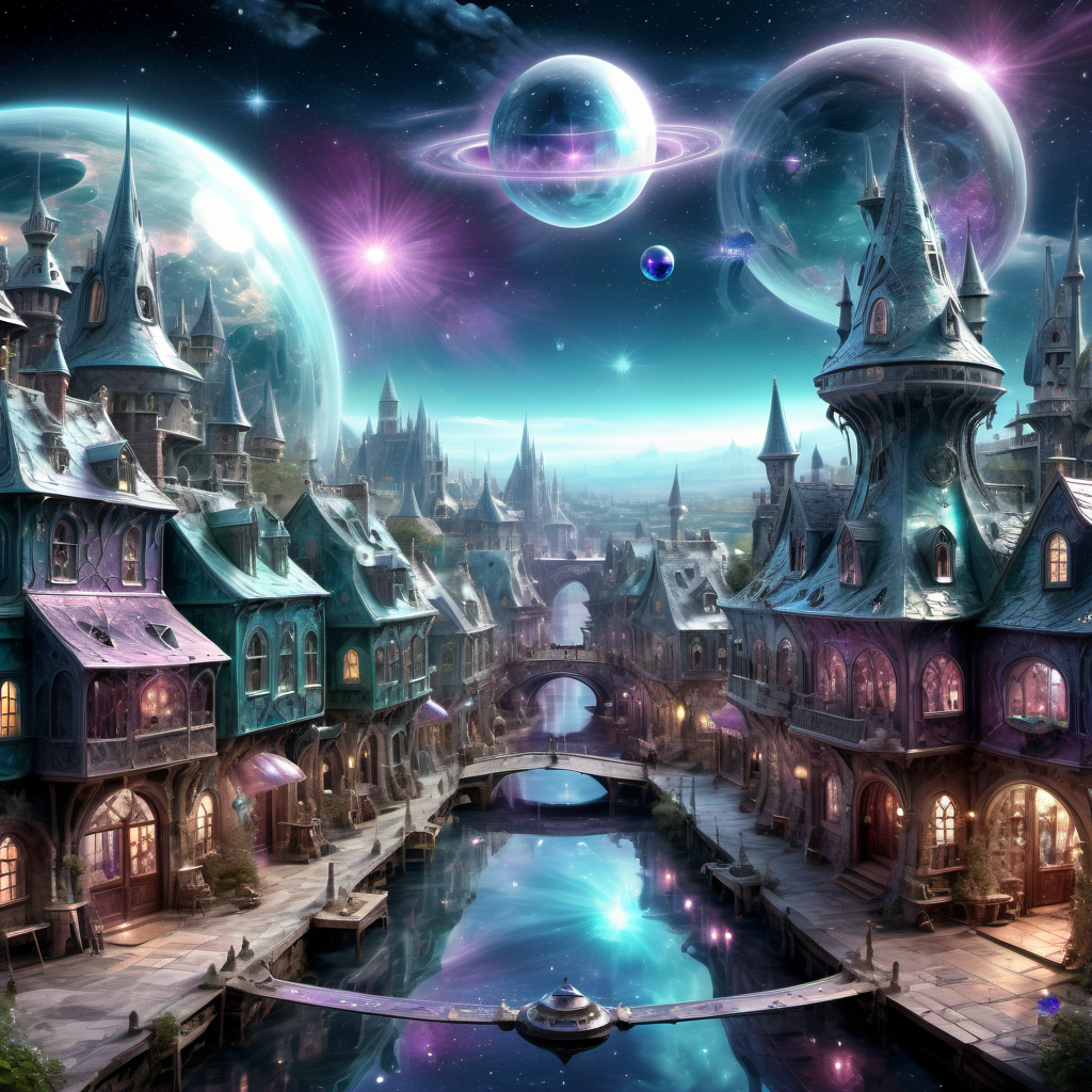 ((best quality)), ((masterpiece)), ((realistic,digital art)), (hyper detailed),DonMC3l3st14l3xpl0r3rsXL Town, magical, fantasy, whimsical, fairytale , 8K, HDR,  <lora:DonMC3l3st14l3xpl0r3rsXL-000007:1>