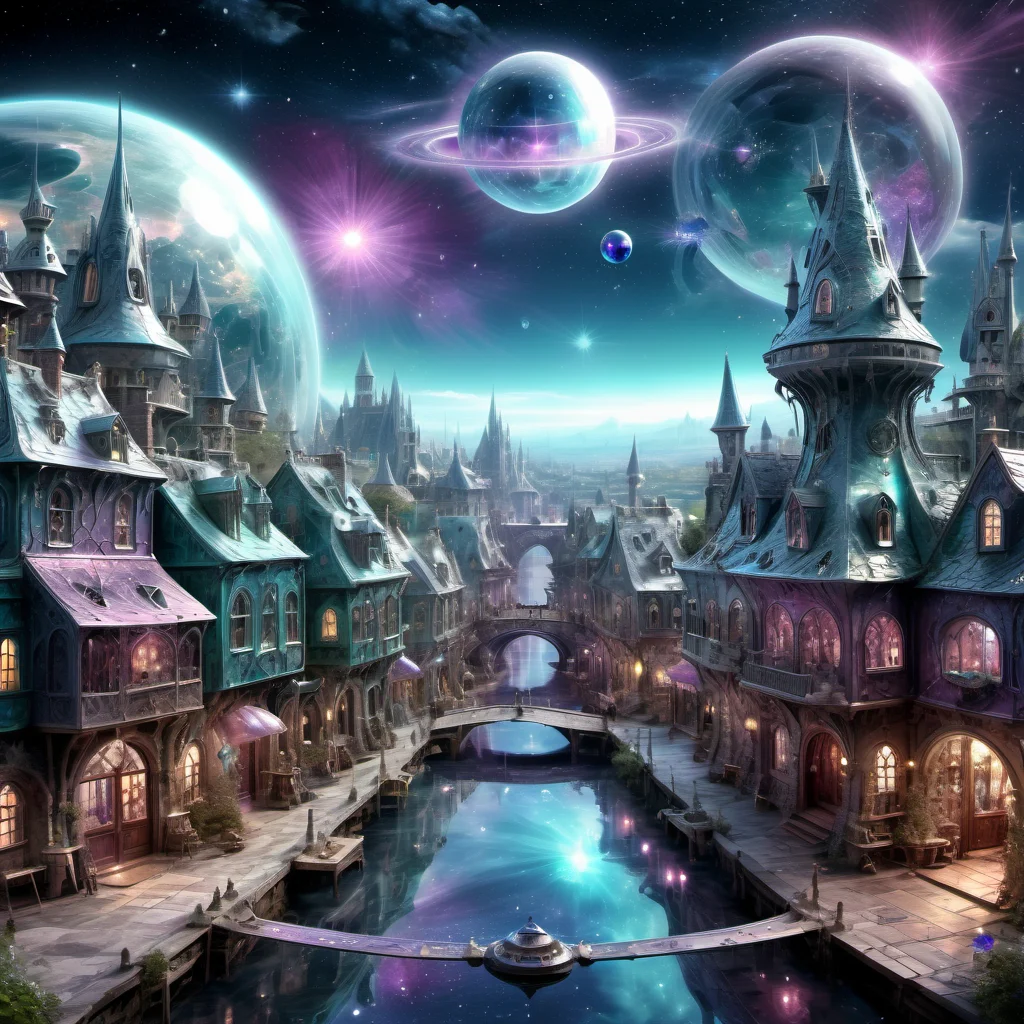 ((best quality)), ((masterpiece)), ((realistic,digital art)), (hyper detailed),DonMC3l3st14l3xpl0r3rsXL Town, magical, fantasy, whimsical, fairytale , 8K, HDR, <lora:DonMC3l3st14l3xpl0r3rsXL-000007:1>