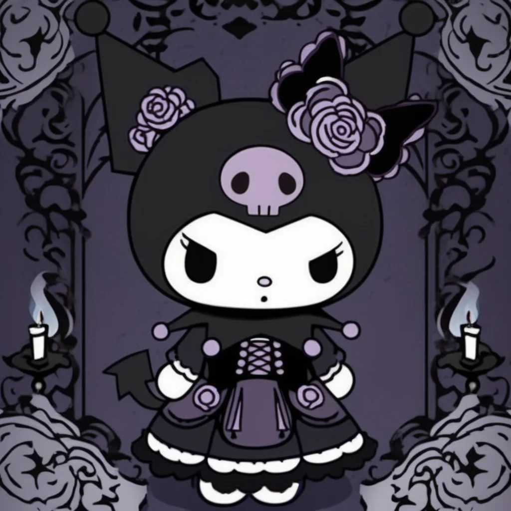 Gothic style Kuromi, <lora:kuromi:1> kuromix . Dark, mysterious, haunting, dramatic, ornate, detailed