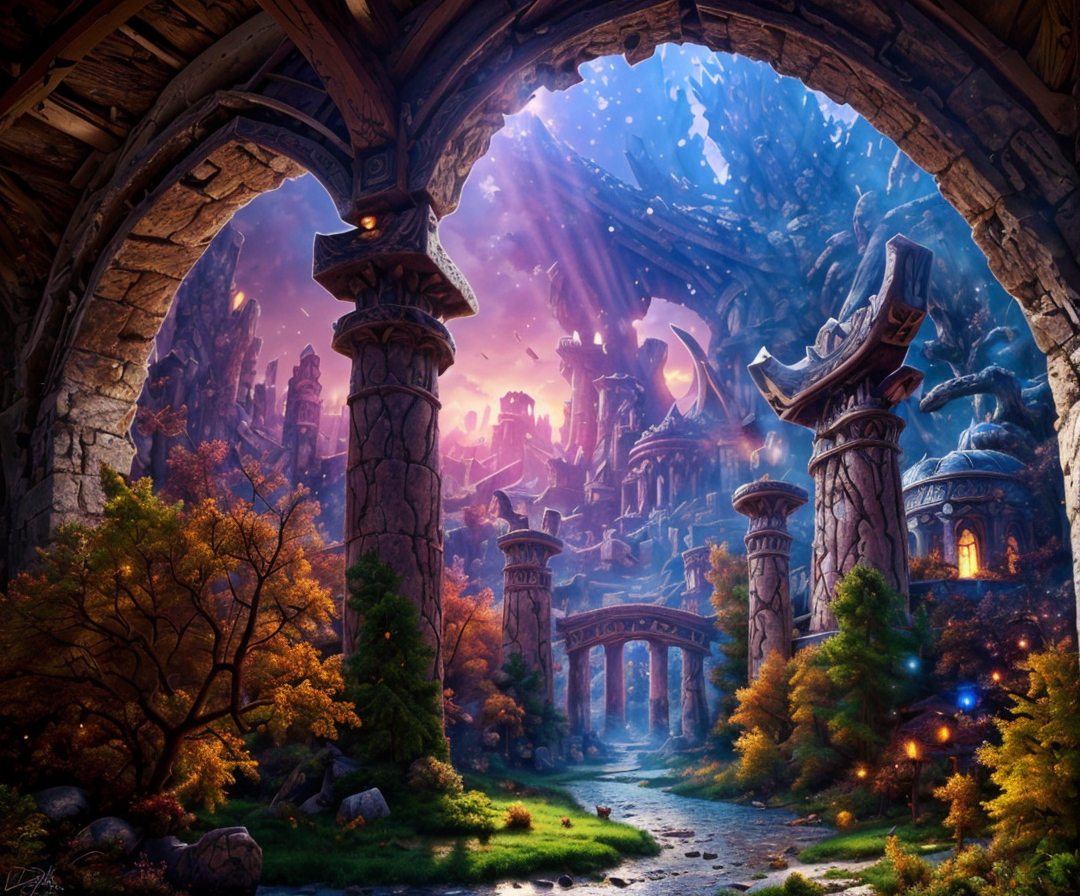 RAW photo, (masterpiece:1.3), subsurface scattering, heavy shadow, (high quality:1.4), (intricate, high detail:1.2), professional photography, HDR, High Dynamic Range, realistic, ultra realistic, photorealistic, high resolution, film photography, ambient lighting, atmospheric effects, <lora:detail_slider_v4:3>, OverallDetail, darkshores, <lora:Darkshores:1>, the city of Darnassus, houses, arches, bridges, terraces, in the style of World of Warcraft, epiCPhoto,